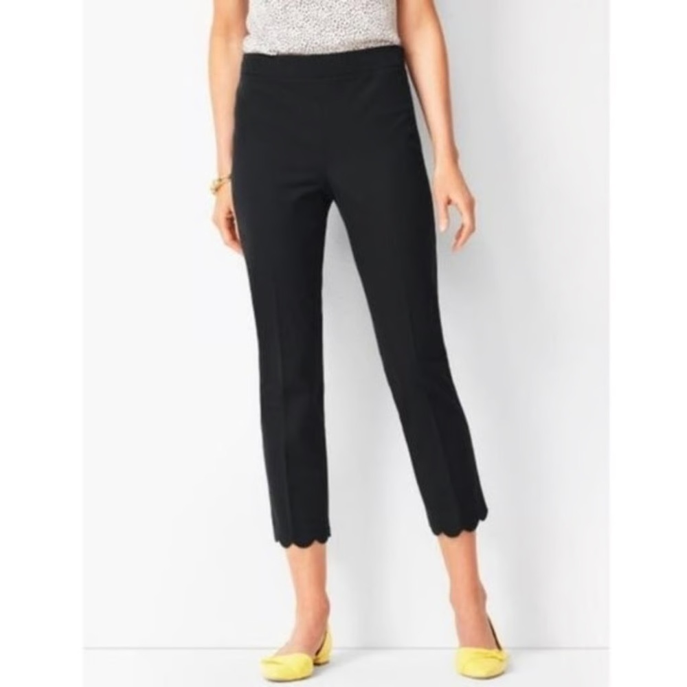 Talbot’s Chatham cropped pant with scalloped bottom hem